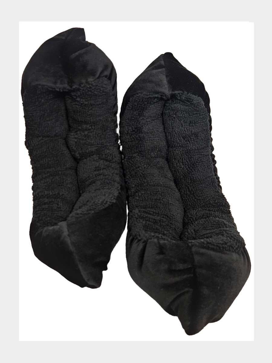 Samt Kufenschoner Schwarz, Pink, Blau