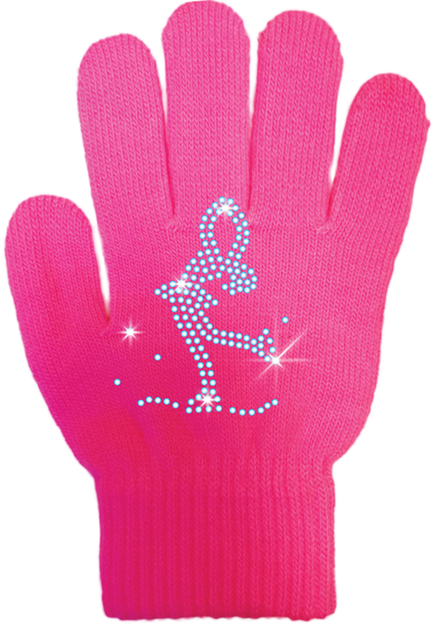 Strickhandschuhe mit Kristallmotiv
