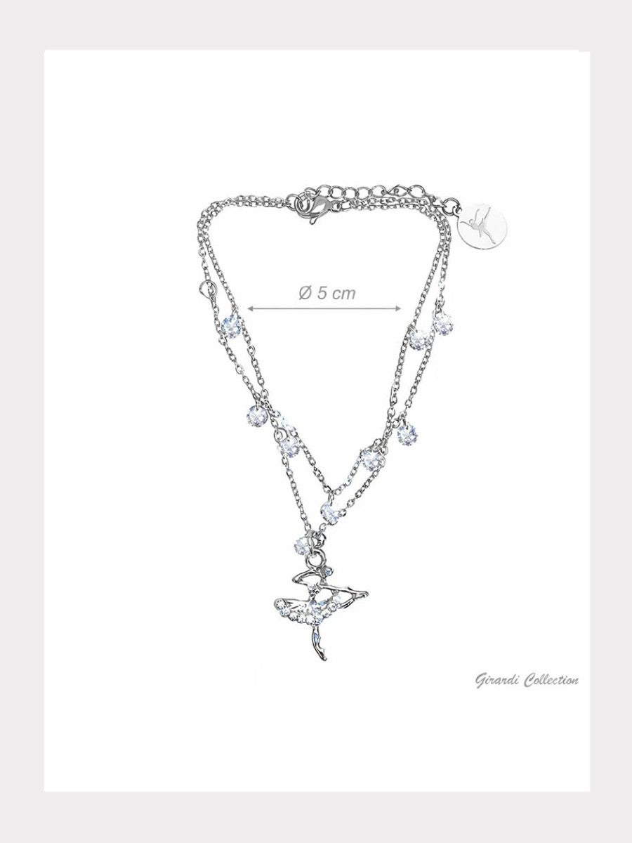 Ballerina Armband mit Strass Doppel-Kette