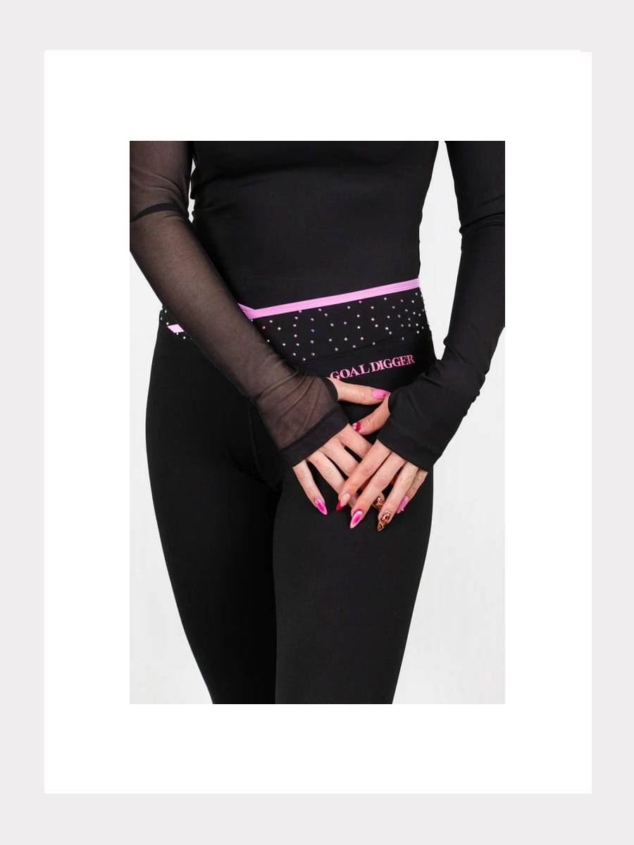 Asymmetrisches Mesh Langarm Top