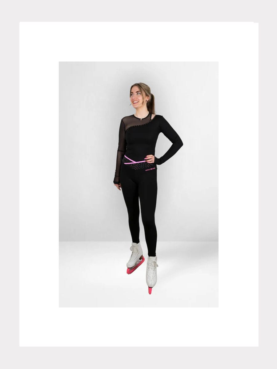 Asymmetrisches Mesh Langarm Top