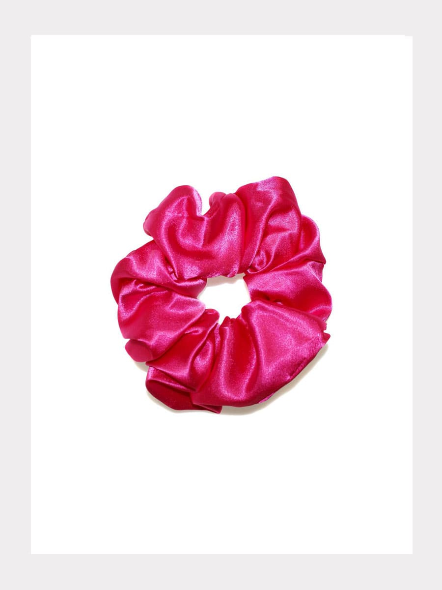 Grosses Satin-Scrunchie - FUCHSIA