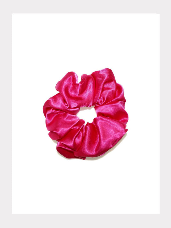 Grosses Satin-Scrunchie - FUCHSIA