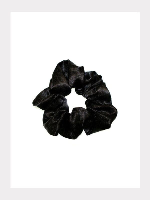 Grosses Satin-Scrunchie Schwarz