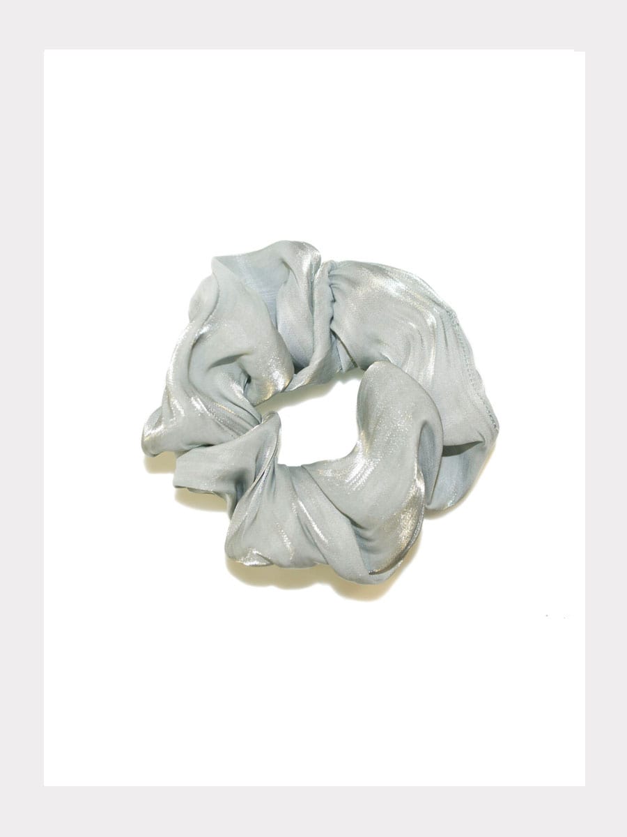 Shimmer Chiffon Scrunchie- Sage