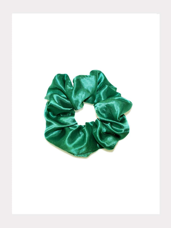Grosses Satin Scrunchie - Grün