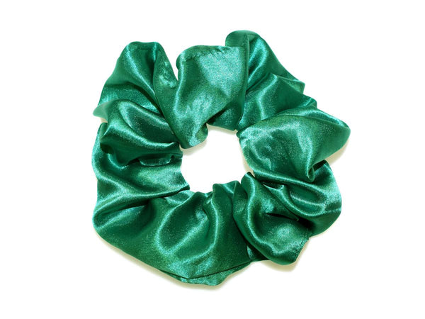 Grosses Satin Scrunchie - Grün