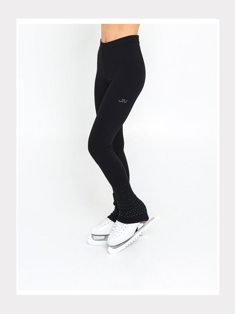 Eiskunstlauf Leggings Diamante Schwarz mit Kristallen