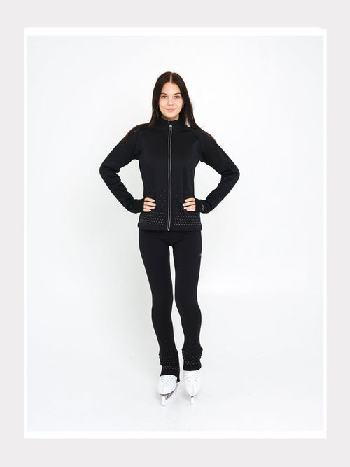Eiskunstlauf Leggings Diamante Schwarz mit Kristallen