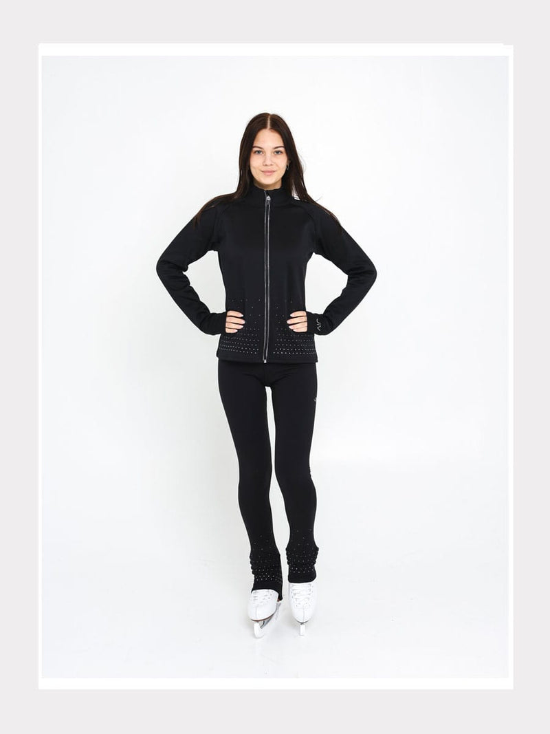 Eiskunstlauf Leggings Diamante Schwarz mit Kristallen