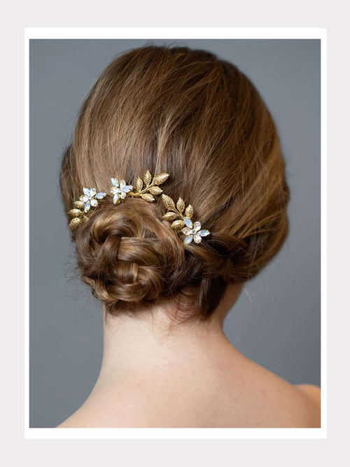 Haarnadeln mit Gold und Opal
