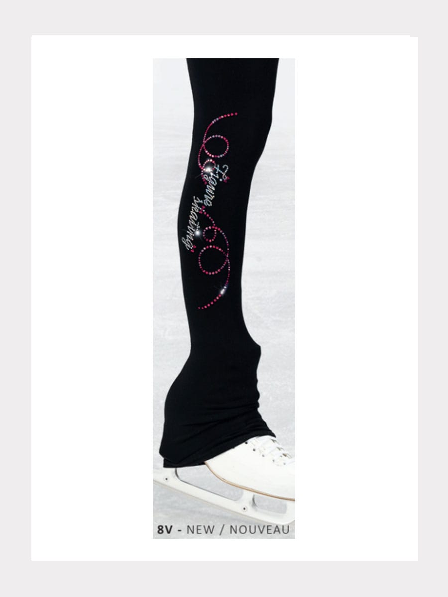 Polartec® Leggings Schwarz mit Glitzermotiv 8V