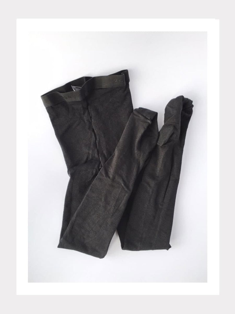 Eislauf Strumpfhose mit Fuss - Baumwollmix-120 Denier - Schwarz