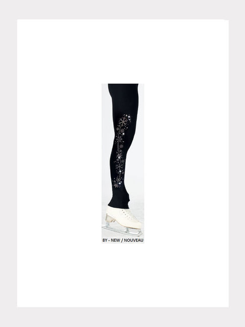 Polartec® Leggings Schwarz mit Glitzermotiv  8Y