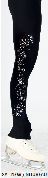 Polartec® Leggings Schwarz mit Glitzermotiv  8Y