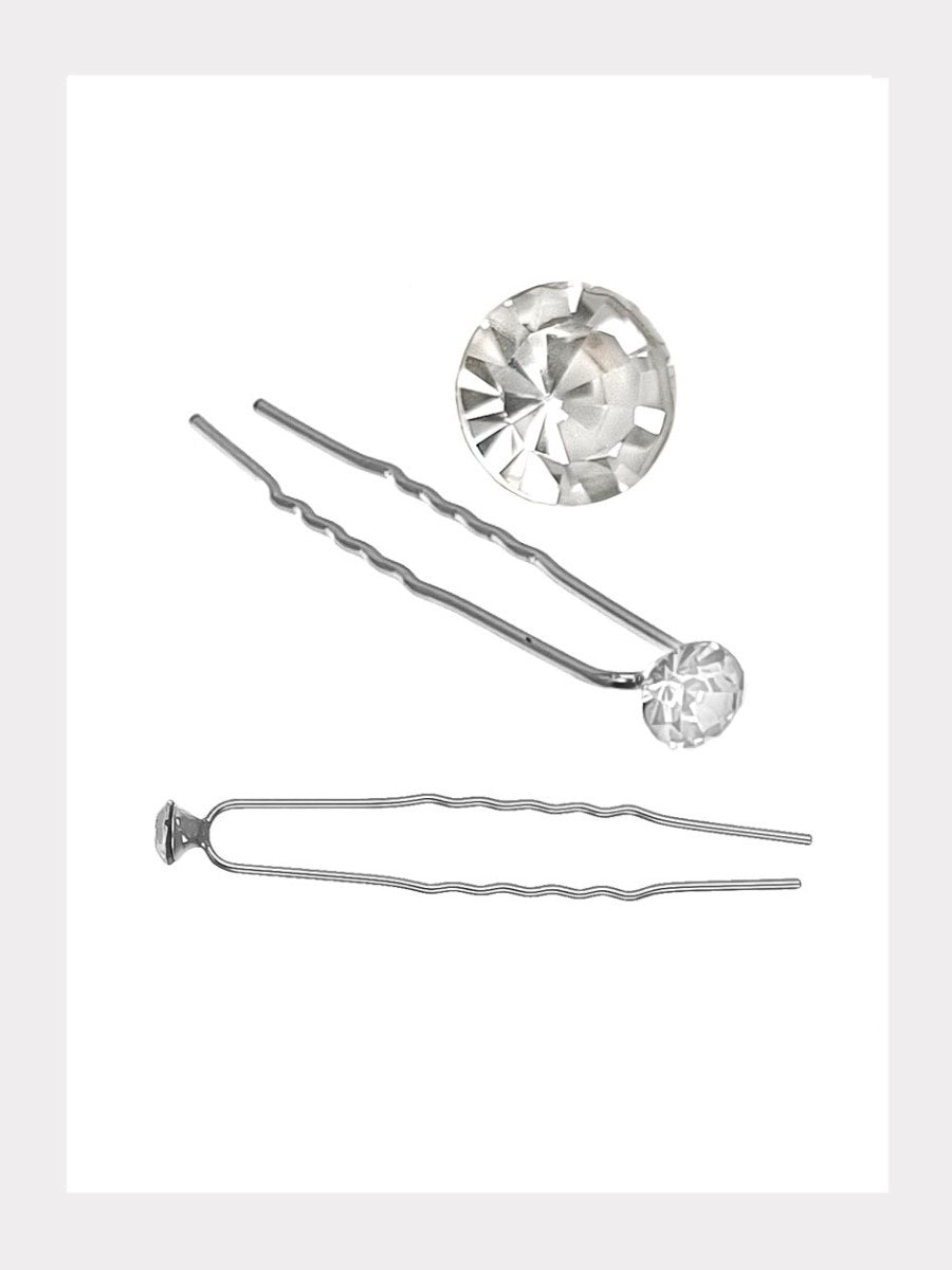 Haarnadel mit Strass Weiss 6mm