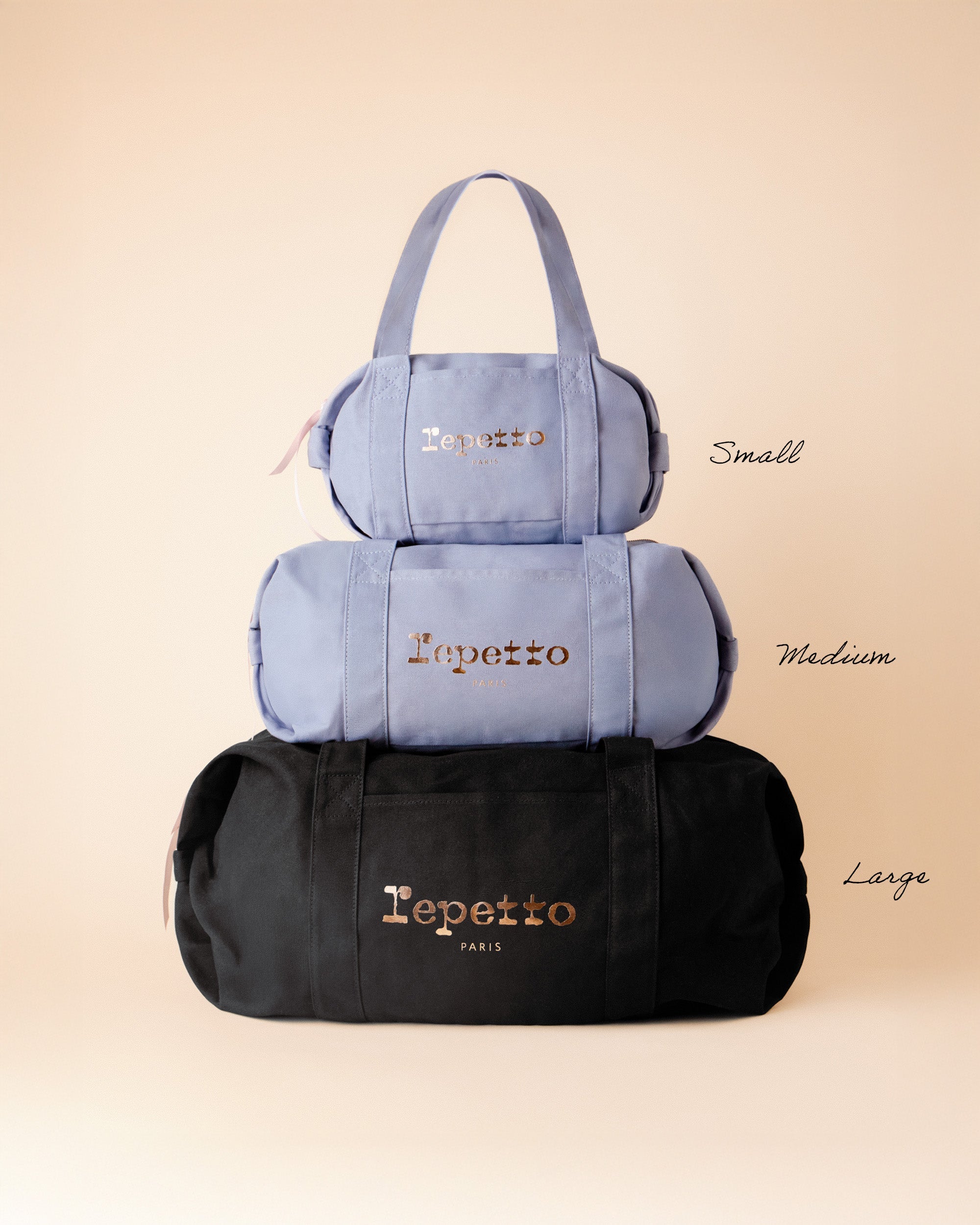 Große gestempelte Nylon-Schultertasche mit Reißverschluss in Silber Repetto