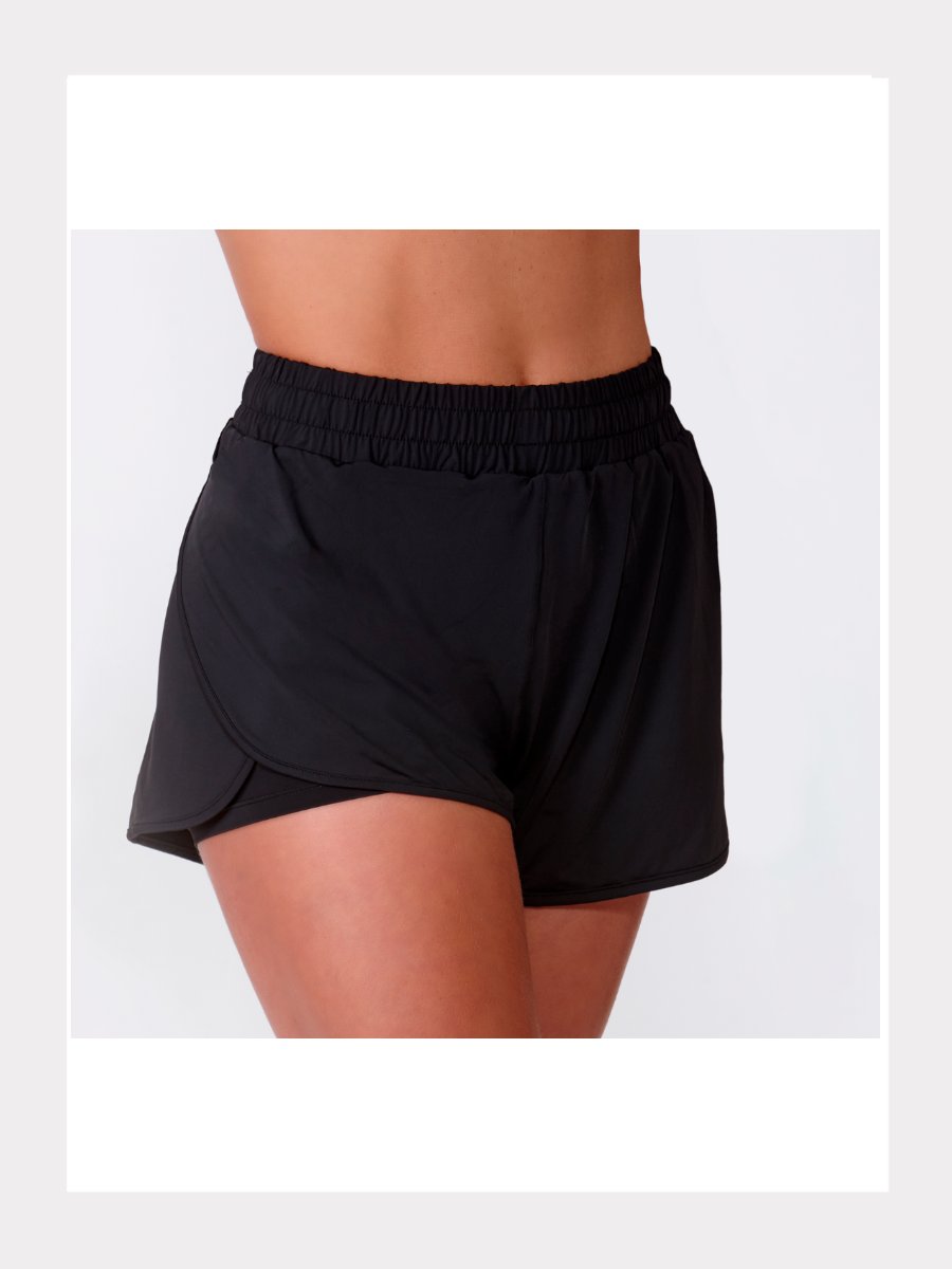 Tanzshorts - 2-in-1 Layered - schwarz
