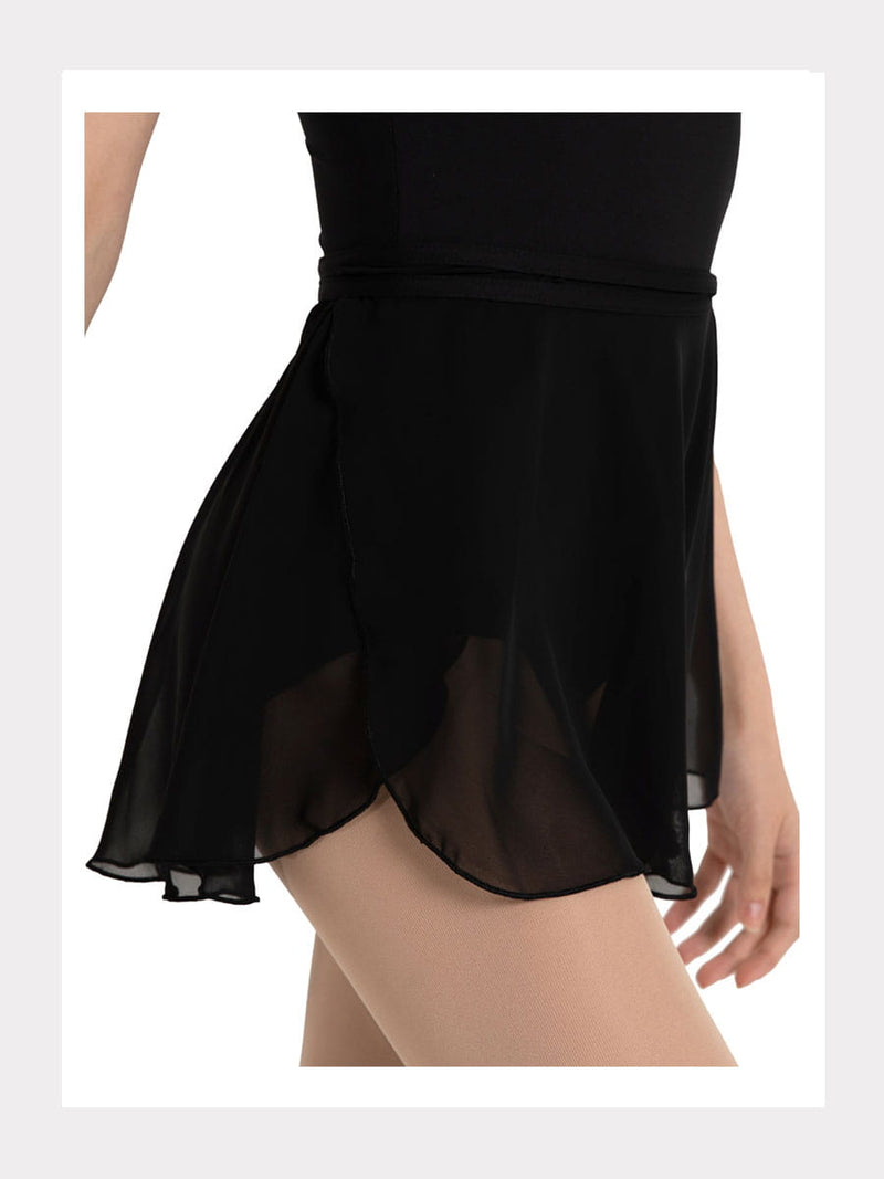 Damen Chiffon Wickel-Rock schwarz