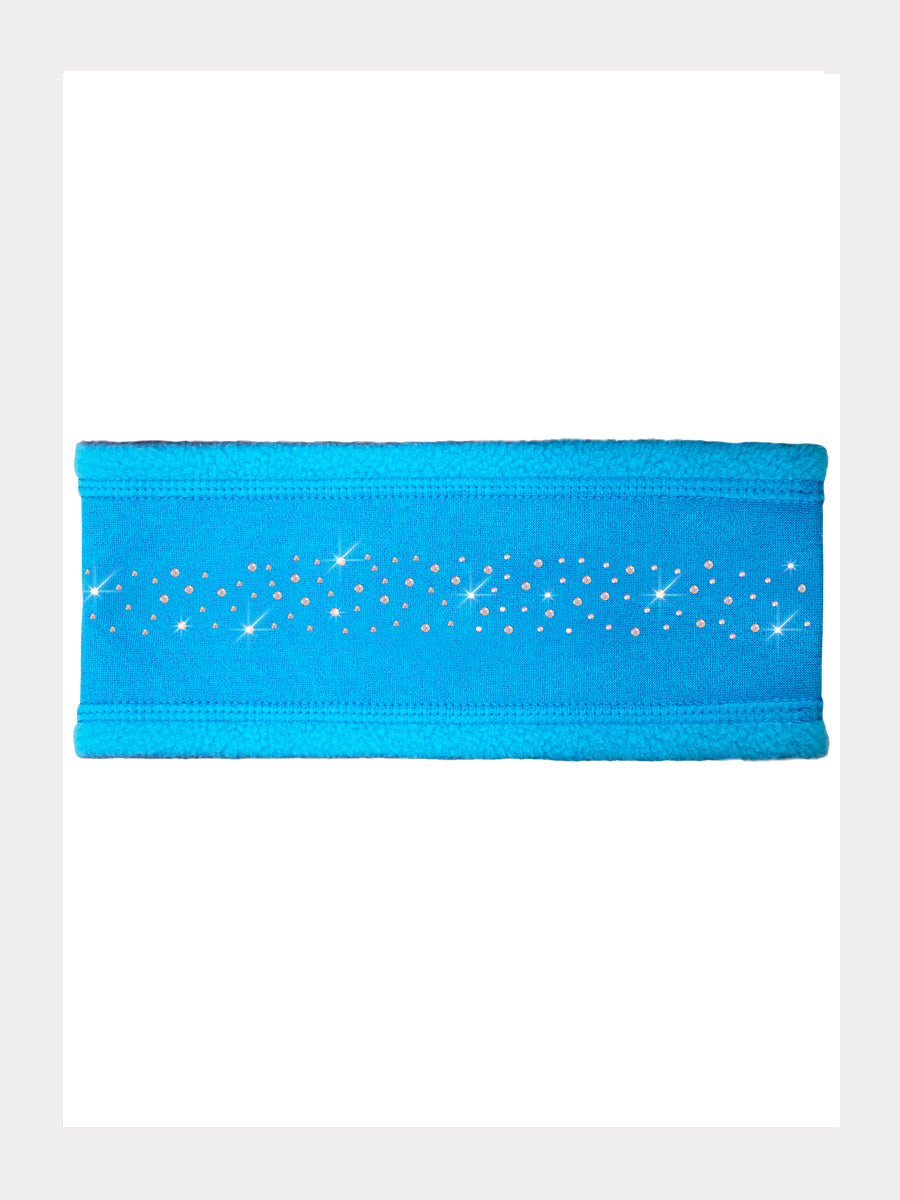 Polar Fleece Stirnband mit weissen AB-Kristallen