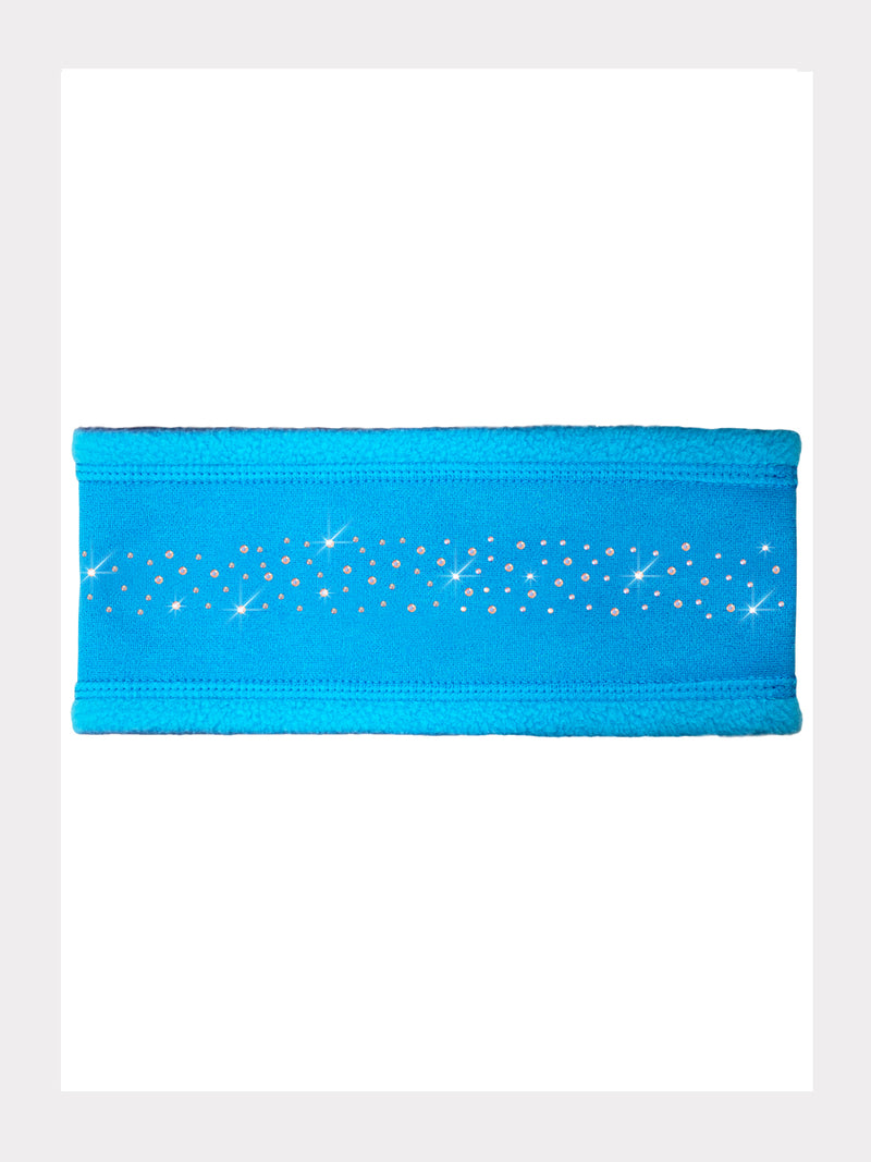 Polar Fleece Stirnband mit weissen AB-Kristallen