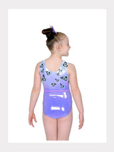 Gymnastik Trägertrikot BLISS - Schmetterlingsdruck mit Kristallmotiv