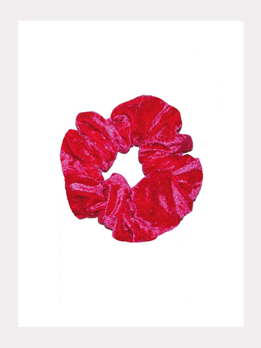 Scrunchies - Velour-Haarband Rot