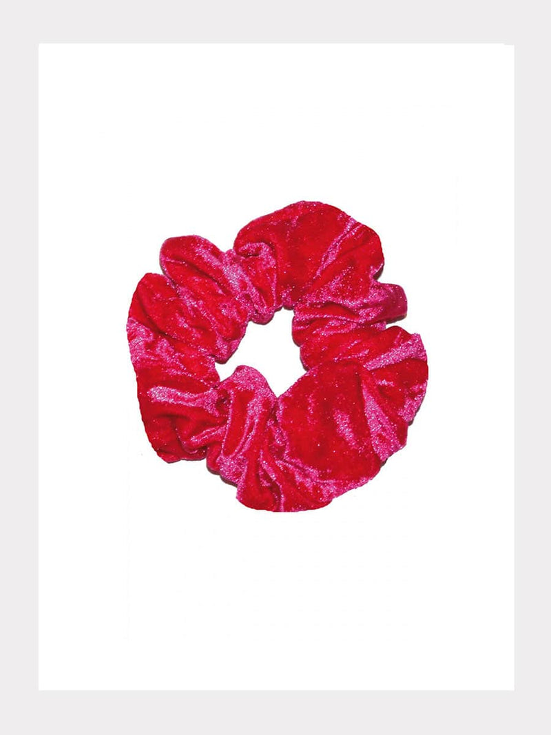 Scrunchies - Velour-Haarband Rot