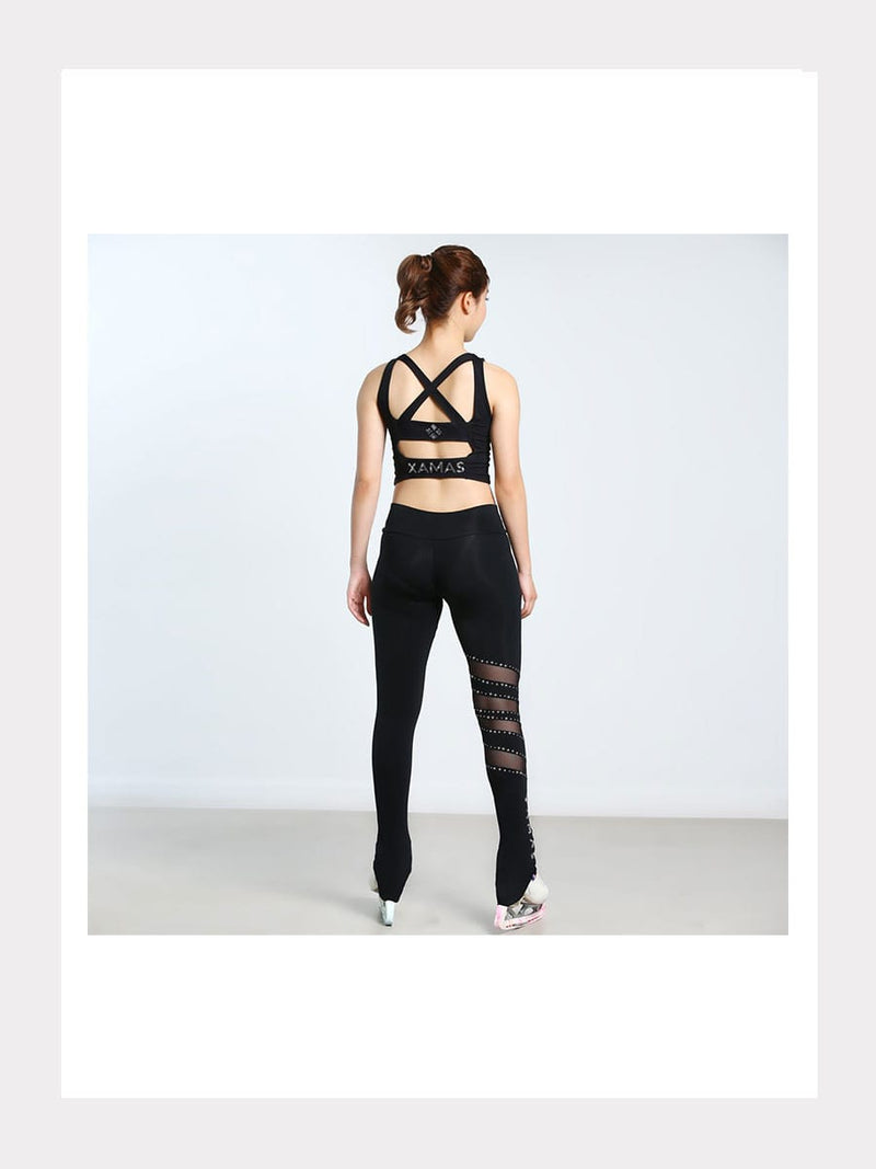 Premium Pro Rotation Leggings mit Kristallen