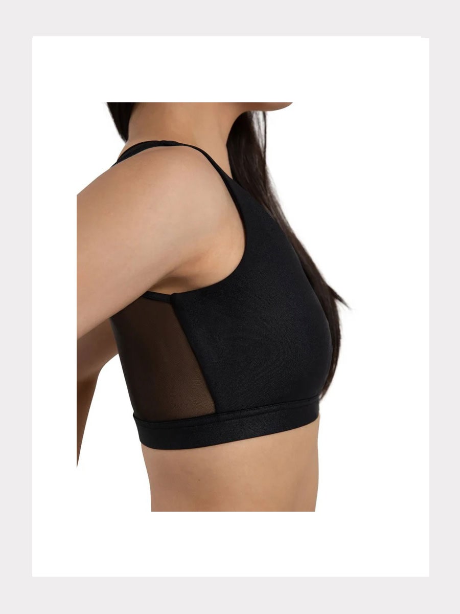Asymmetrisches Crop  Top mit Mesh-Back