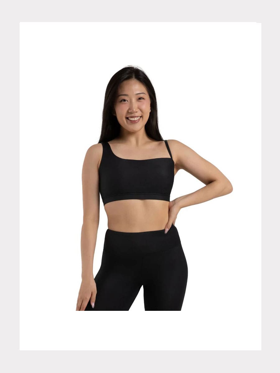 Asymmetrisches Crop  Top mit Mesh-Back