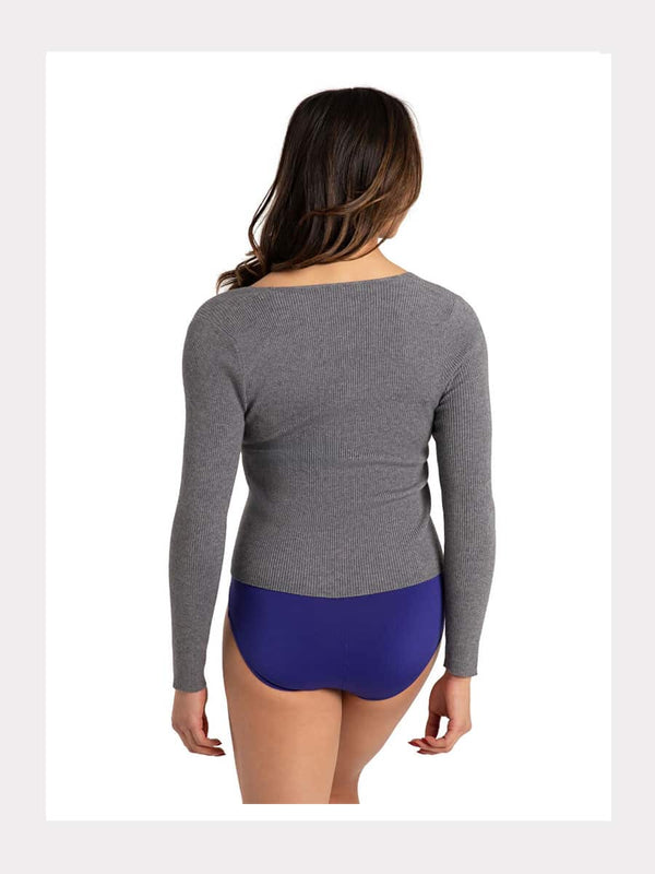 Langarm Wickel-Pullover