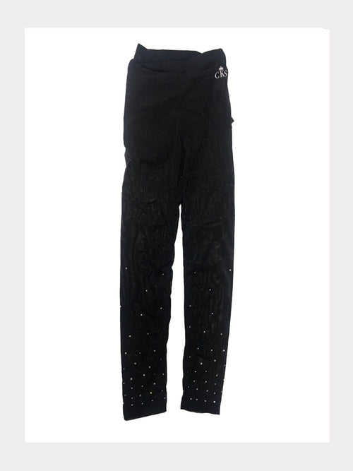 Mesh-Leggings mit Kristallen - C.K.S-Edition