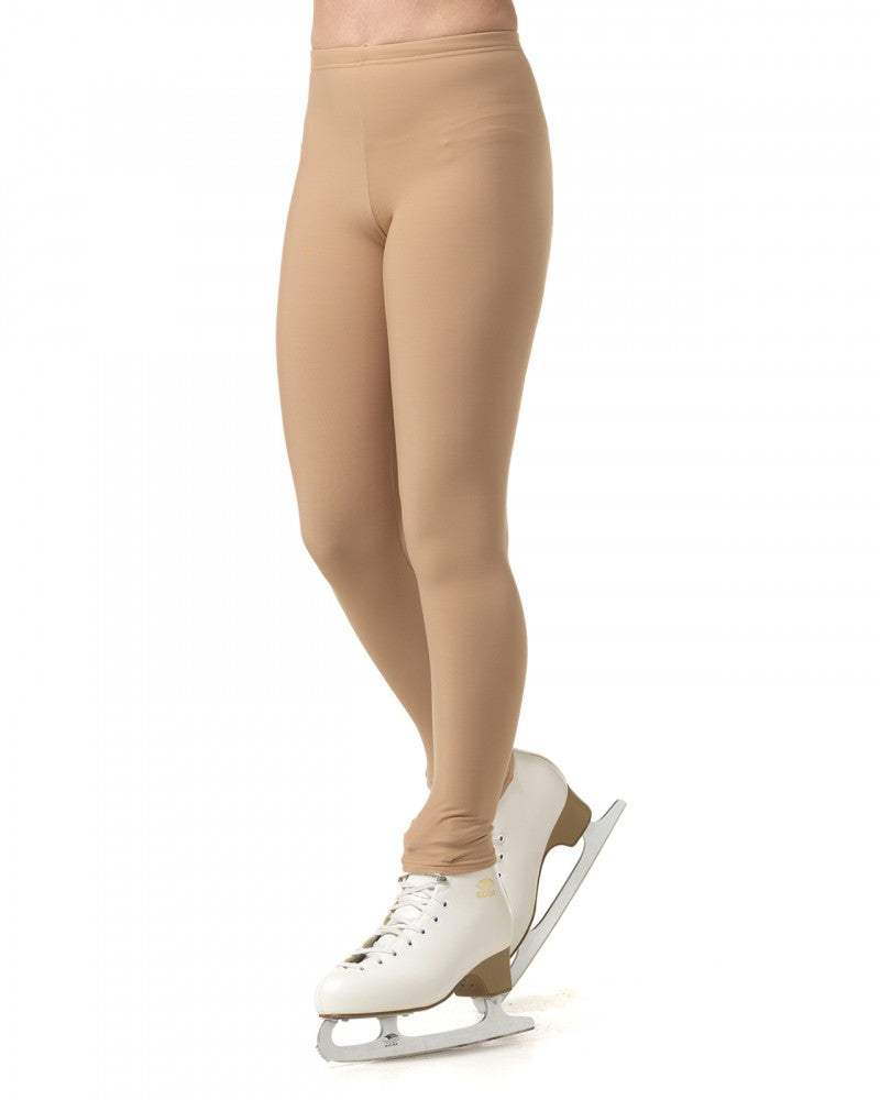 Hautfarbene Thermoleggings mit weichem Gummibund für Eiskunstlauf und Rollsport