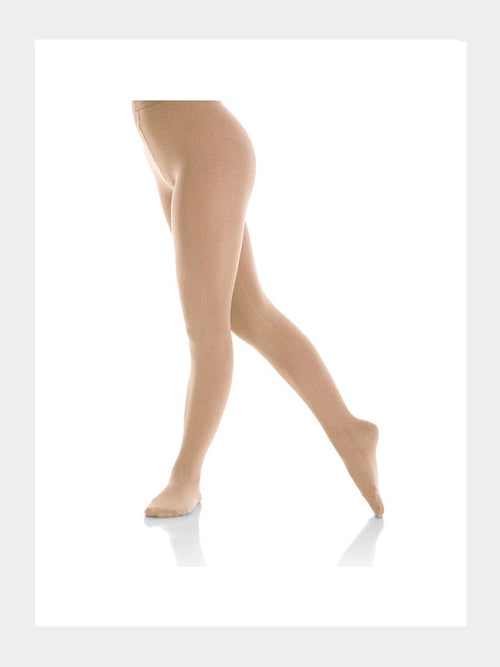 Eislauf Strumpfhose mit Fuss - Baumwollmix-120 Denier - Karamel