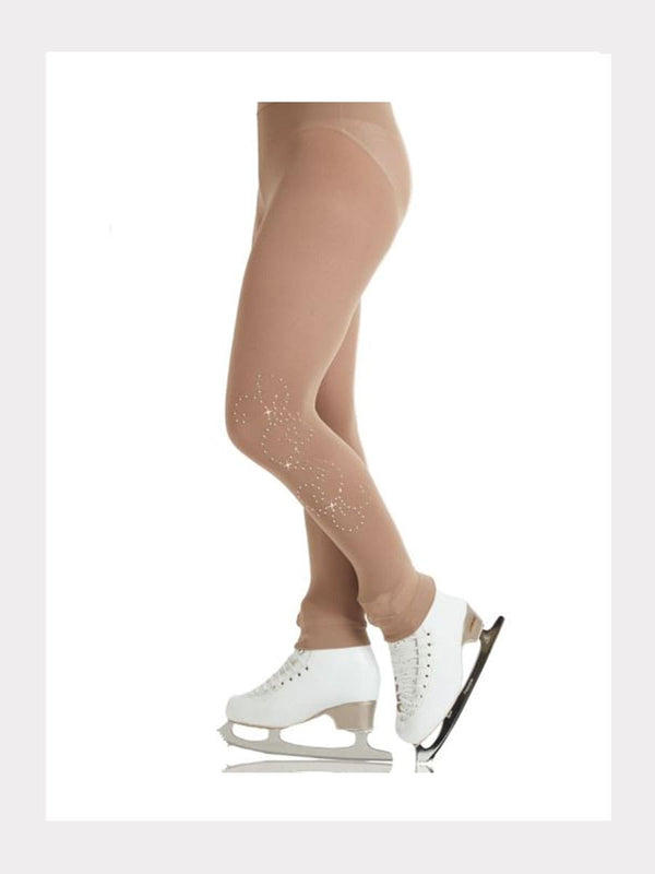 Eislauf Strumpfhose mit Swarovski Kristallmotiv "Swirls"- 80 denier