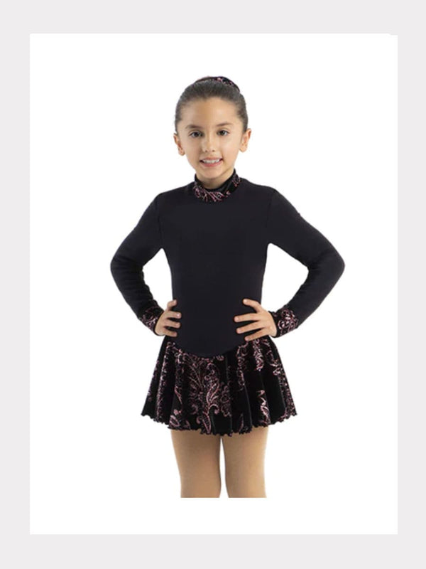 Polartec®Eiskunstlauf Kleid Schwarz mit Glitzer-Motiv