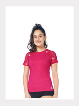 Sagester Kurzarm T-Shirt mit Kristallen