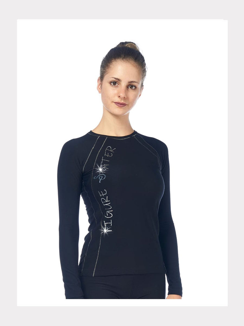 Langarm T-Shirt Glitzermotiv "Figure Skater"