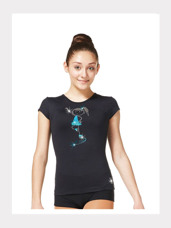 Kurzarm T-Shirt mit Glitzermotiv