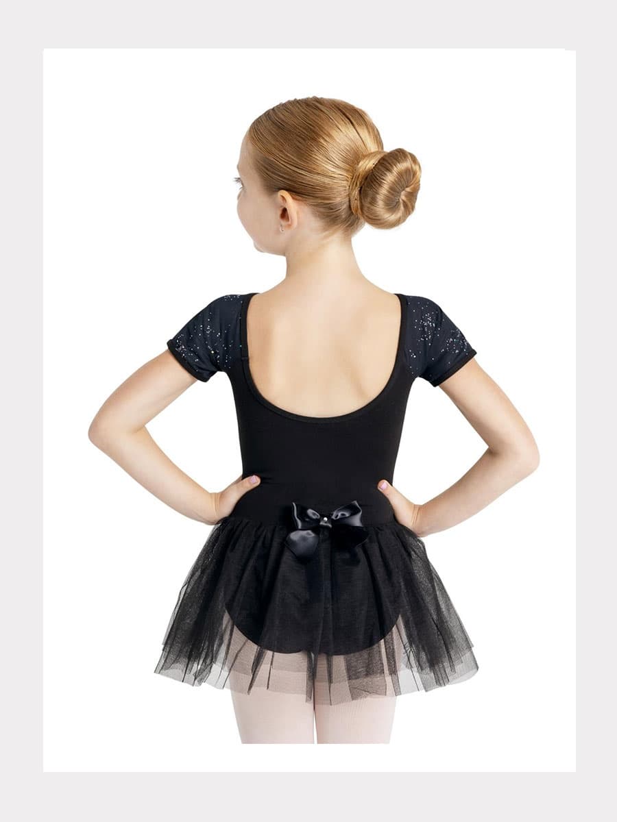 Kurzarm Tutu-Kleid mit Glitzermesh