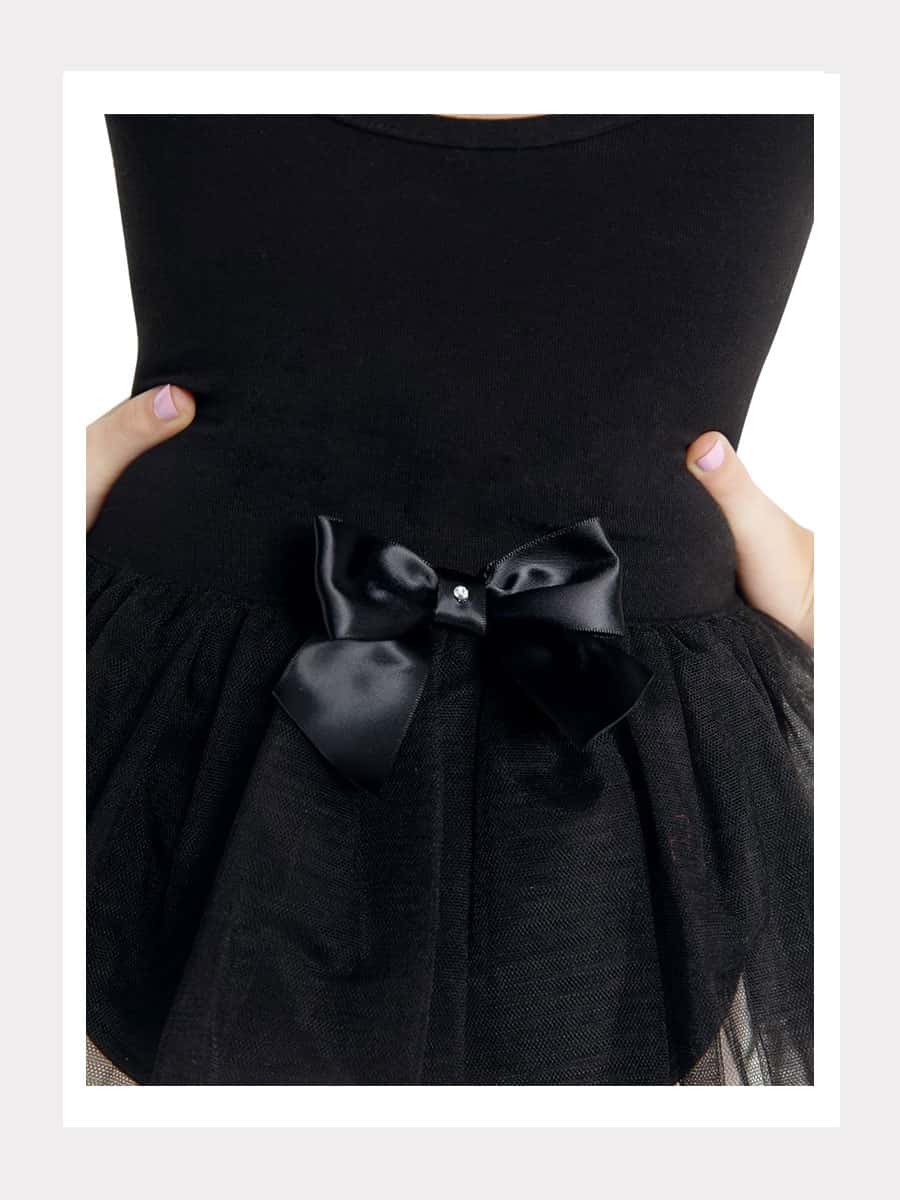 Kurzarm Tutu-Kleid mit Glitzermesh