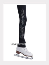Polartec® Leggings Schwarz mit Kristallmotiv J