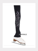 Polartec® Leggings Schwarz mit Kristallmotiv K
