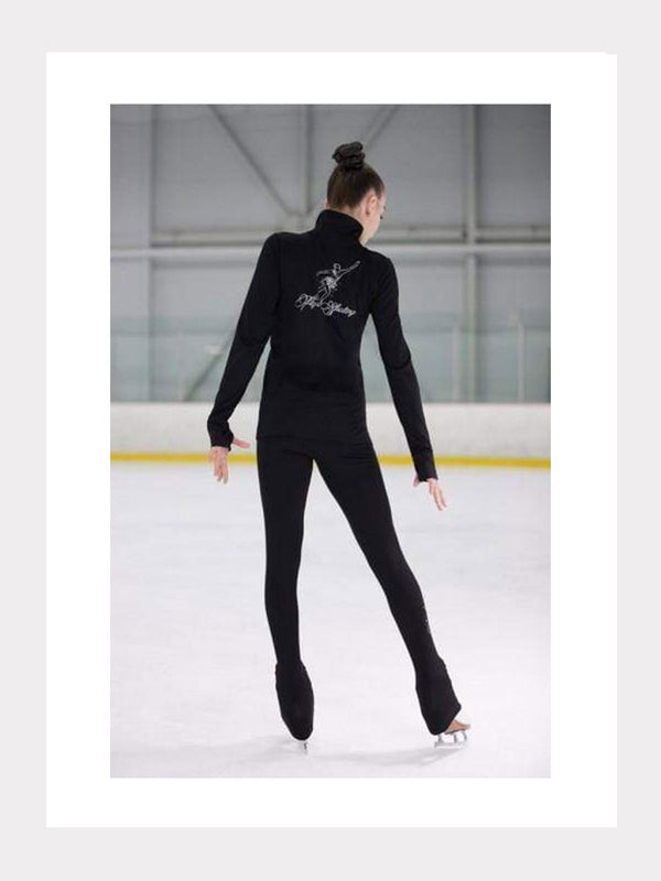 Polartec®Trainingsjacke mit Glitzermotiv Eisläuferin