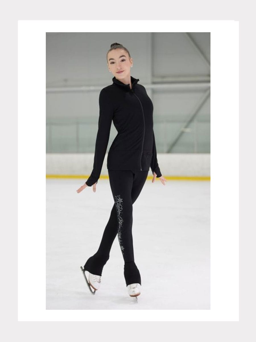 Polartec®Trainingsjacke mit Glitzermotiv Eisläuferin