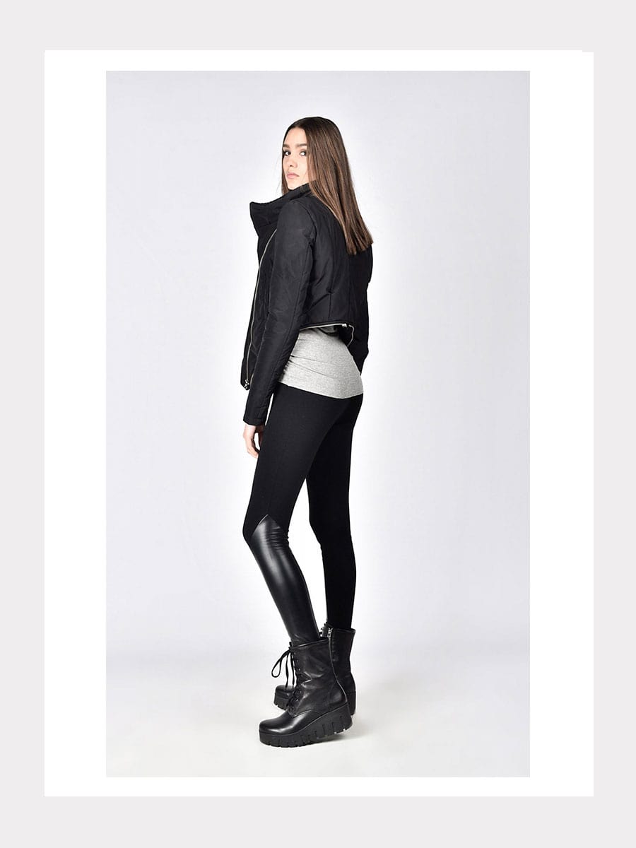 Leggings mit Echtledereinsatz