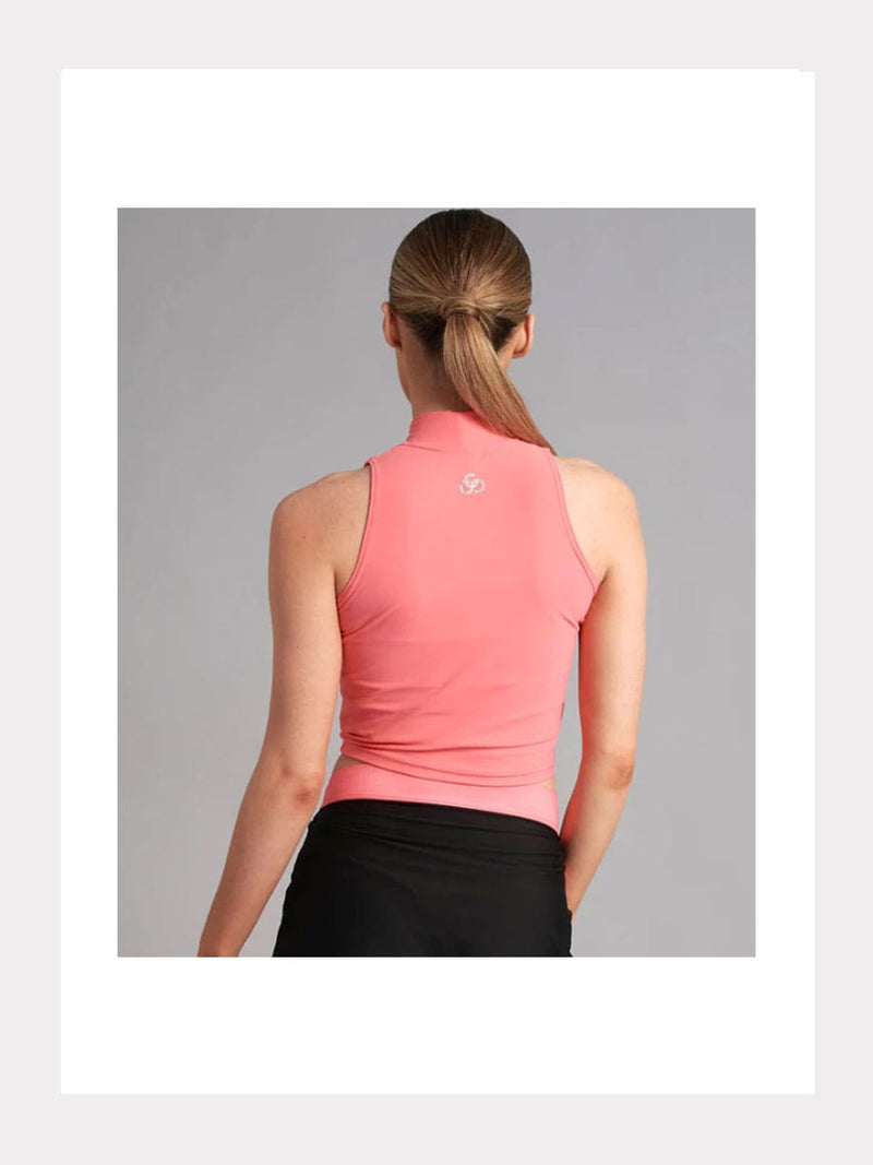 Ärmelloses Crop Top Coral