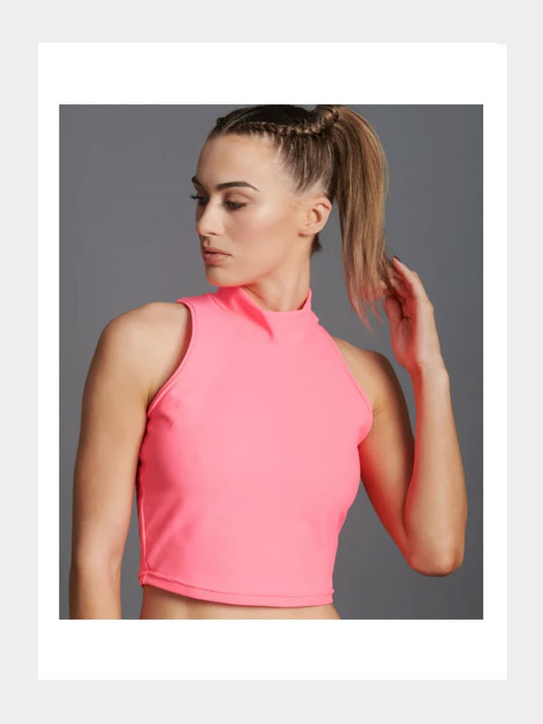 Ärmelloses Crop Top Coral