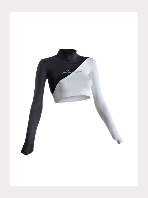 Carolina Kostner Crop Top Schwarz/Weiss